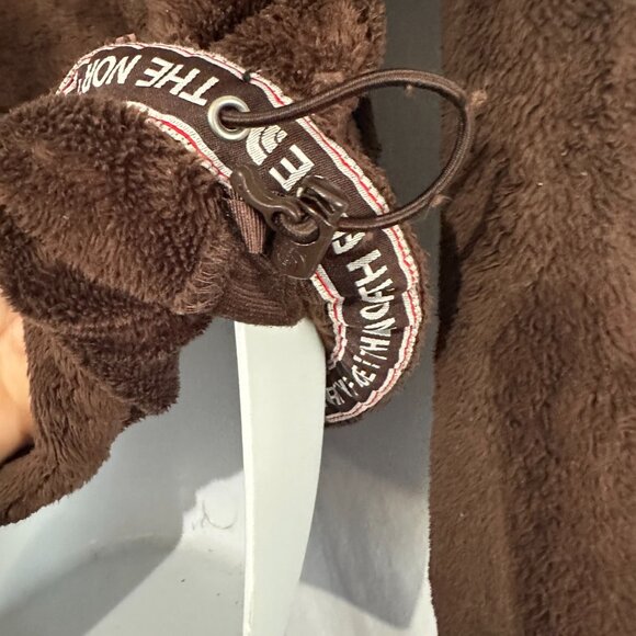 The North Face Brown Fuzzy Hooded Full Zip Jacket Women's Large - Picture 3 of 4